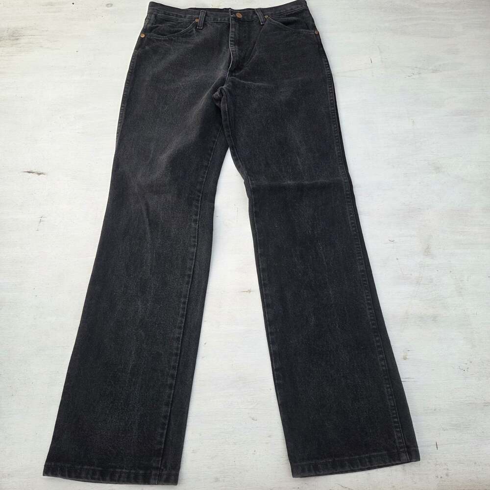 Wrangler Men’s 936WBK Cowboy Cut Straight Jeans 33x34 Black Denim